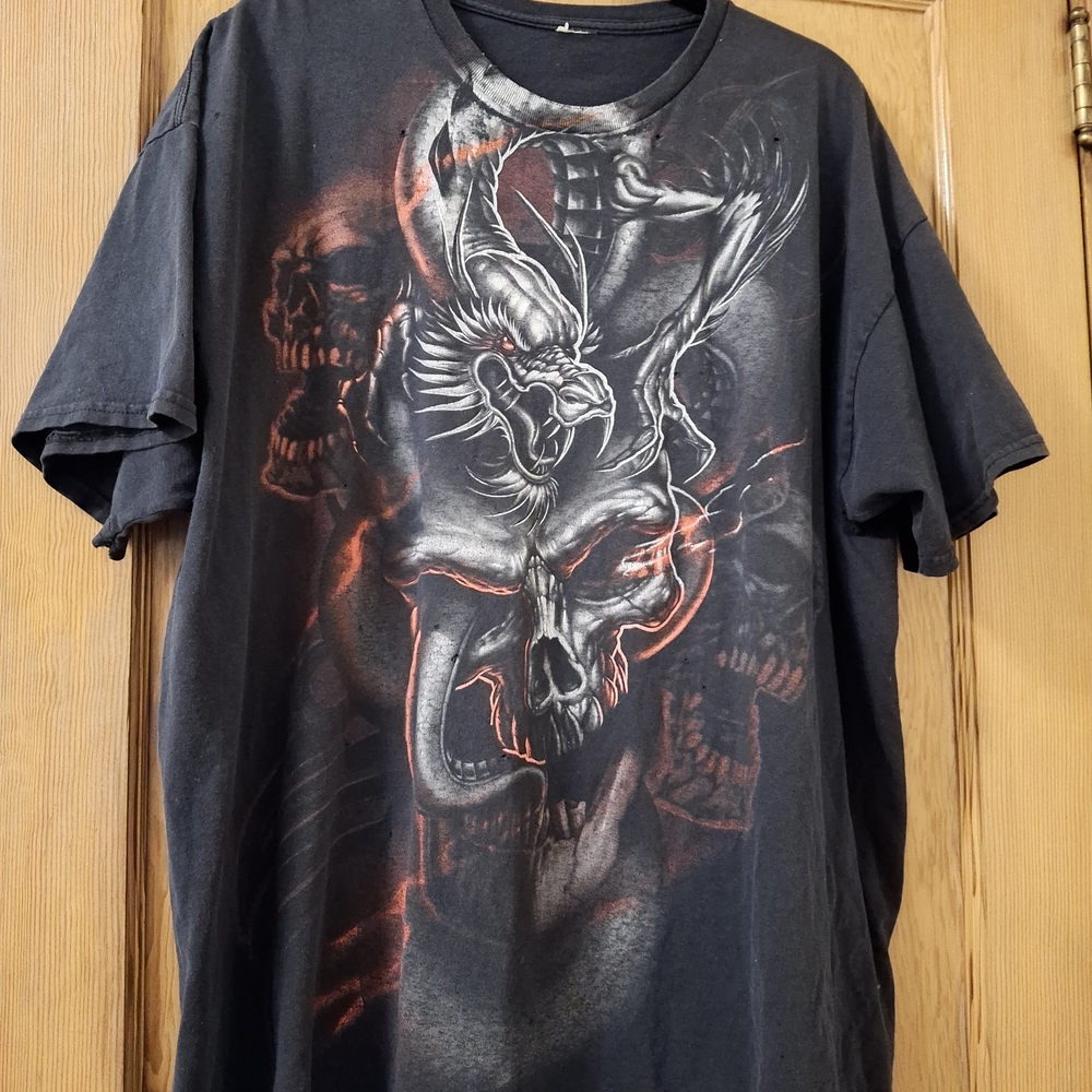 Edgy Black Graphic Tee for Men